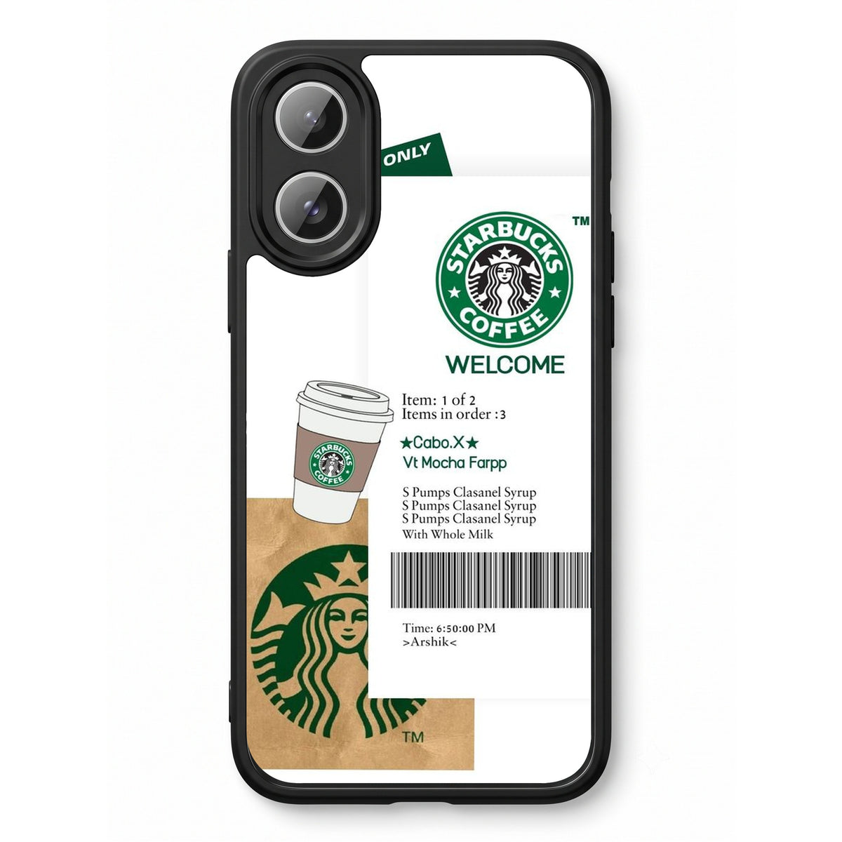 Espresso printed Doyers case, alternate view
