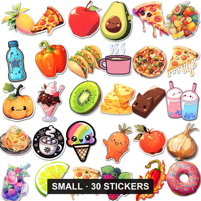 Food & Drink Sticker Bundle - 30 stickers, every design shown