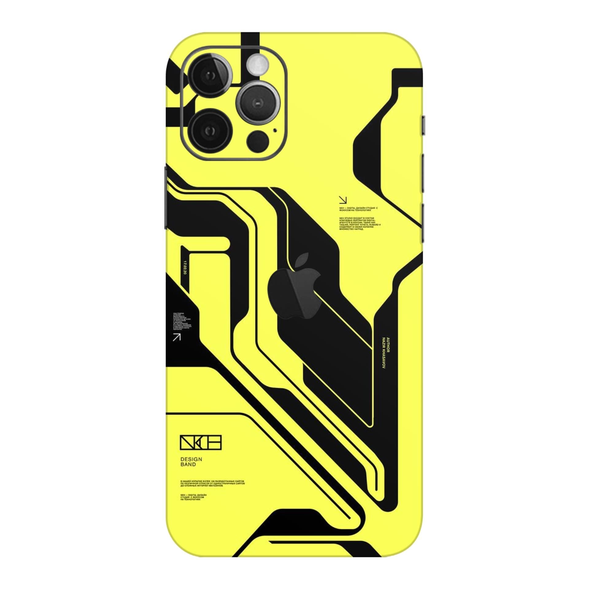 iphone 12 Pro Max Cyber Yellow  Black skins