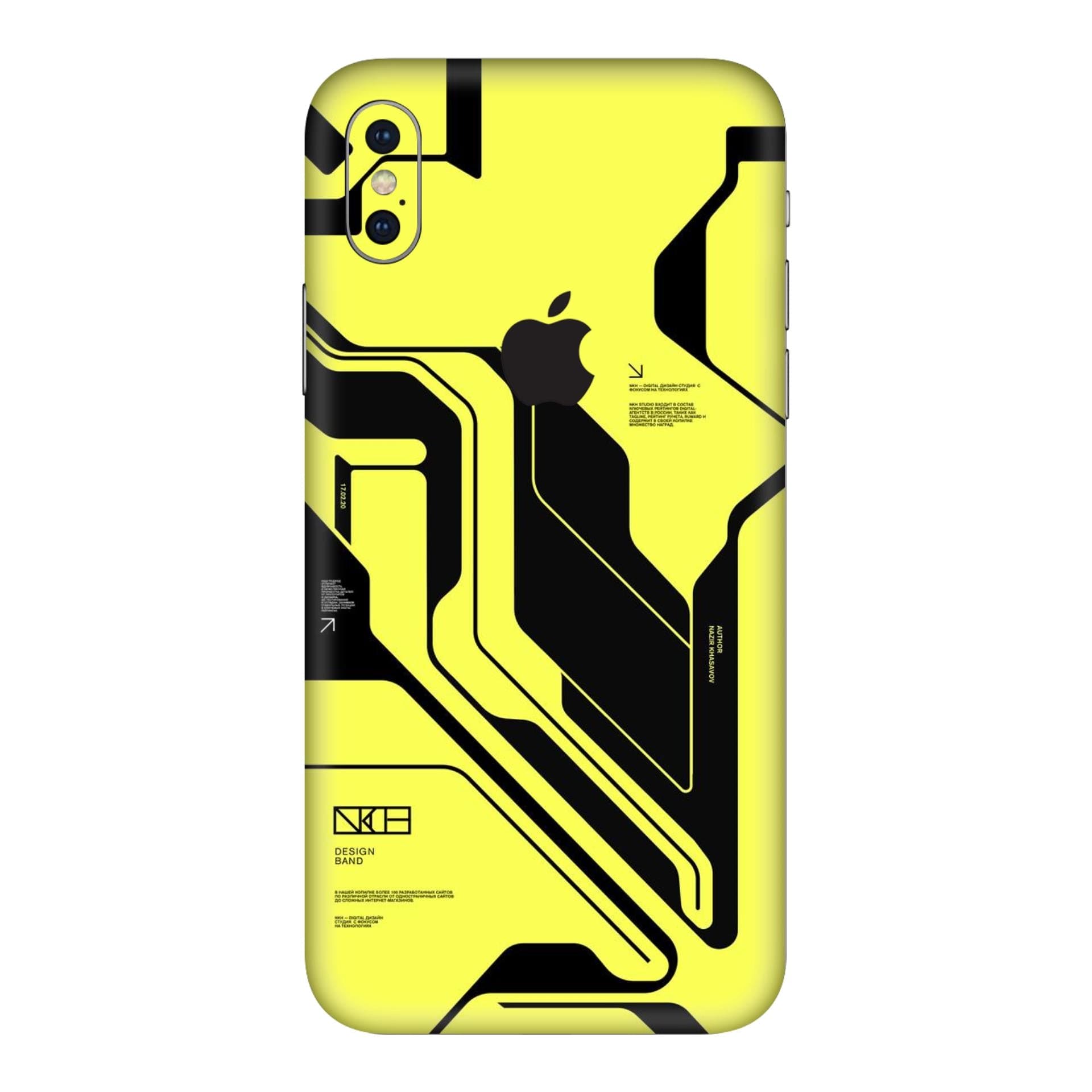 iphone XS Max Cyber Yellow  Black skins