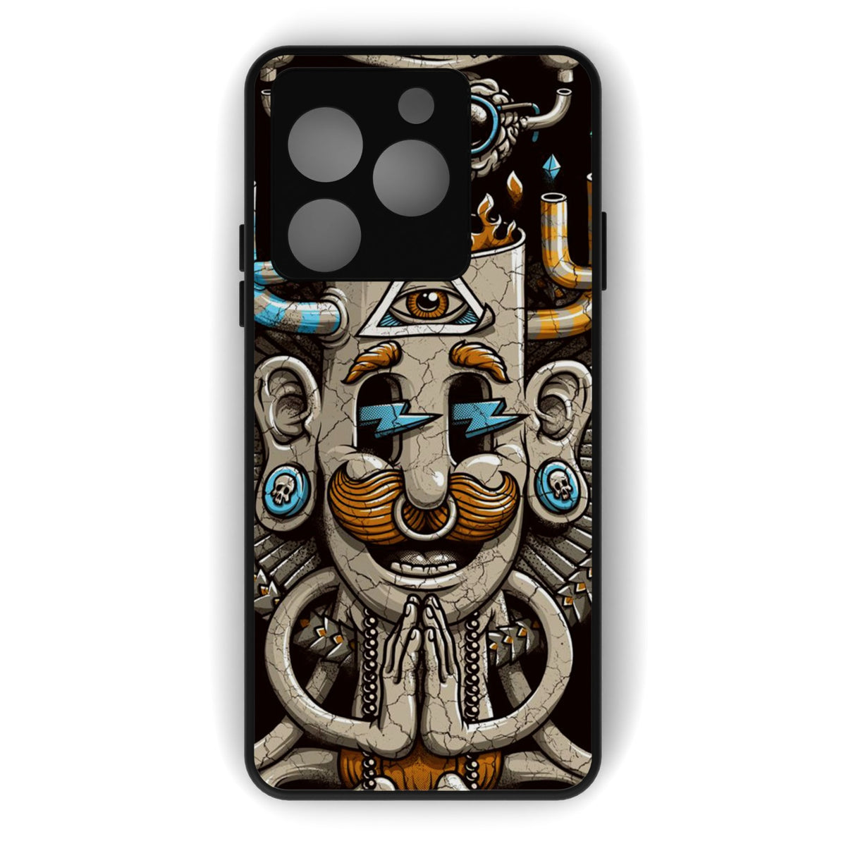 illumineye printed metal phone case - flat back view
