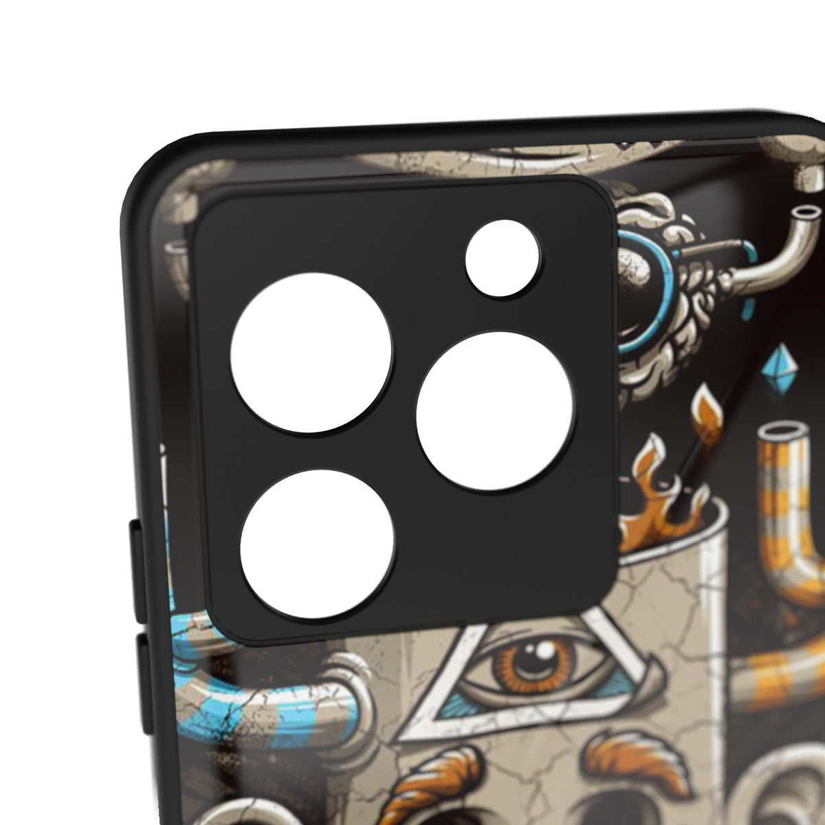 illumineye printed metal phone case - camera close-up