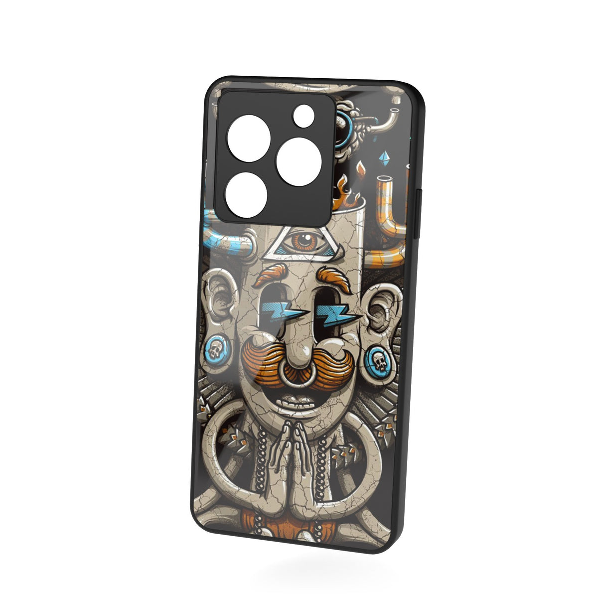 illumineye printed metal phone case - floating back view