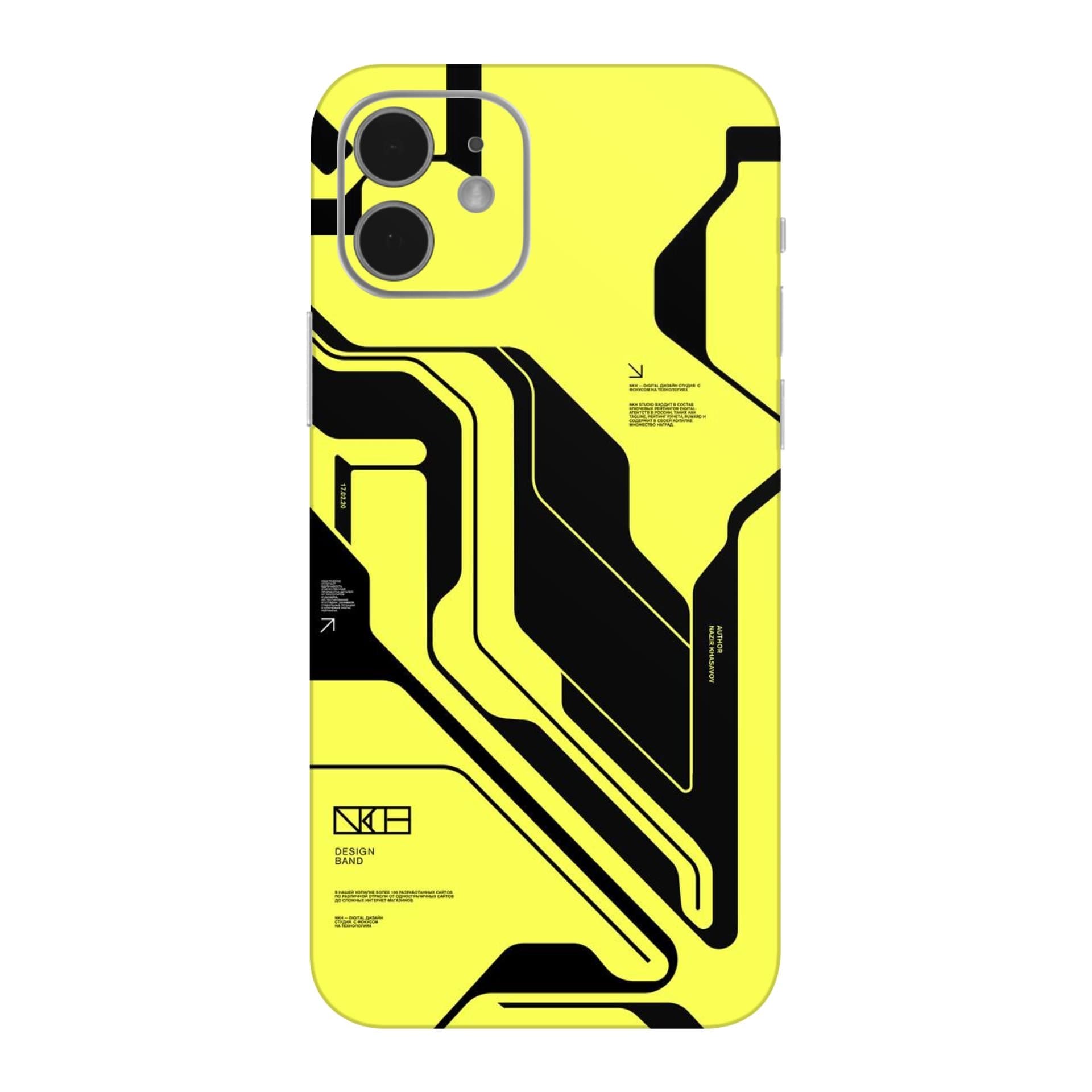 iphone 12 mini Cyber Yellow  Black skins