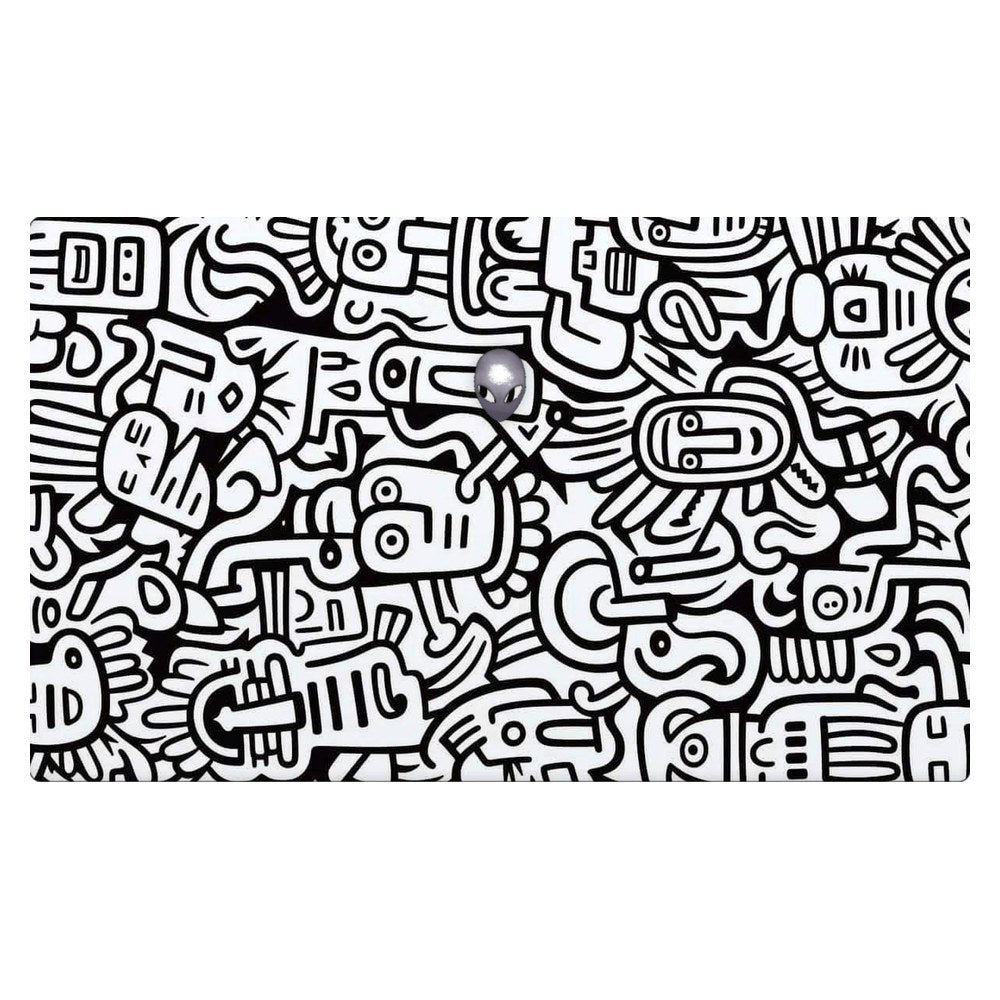 Dell Alienware M15 Ryzen Edition R5, R6, R7 - P109F laptop skin - Whimsical Black and White
