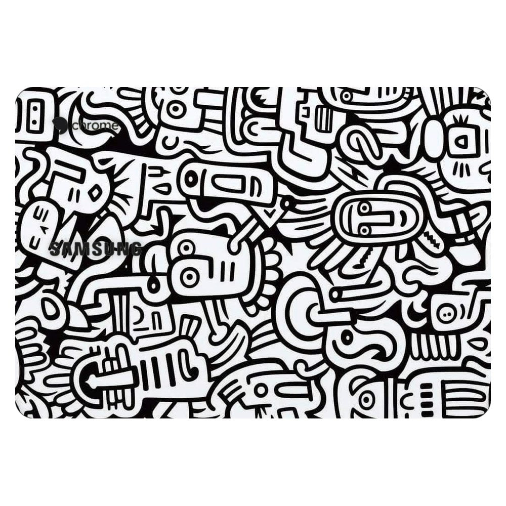 Samsung Chromebook 3 laptop skin - Whimsical Black and White