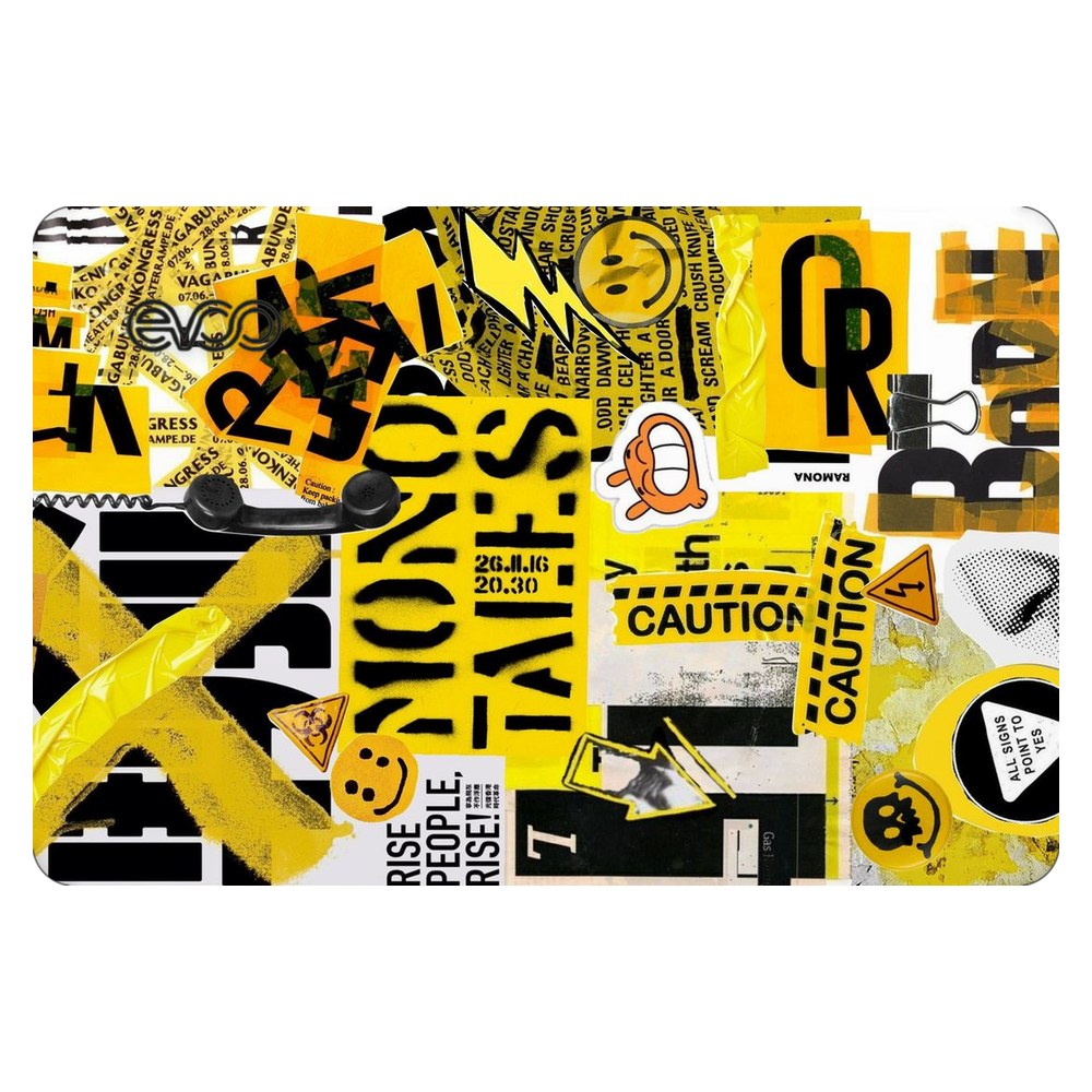 EVOO EG-LP4-BK laptop skin - Yellow Alert