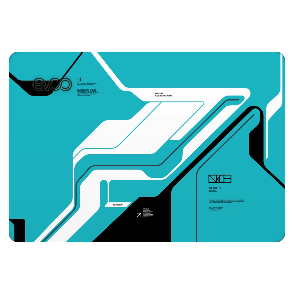 EVOO EG-LP5-BK laptop skin - Cyber Blue