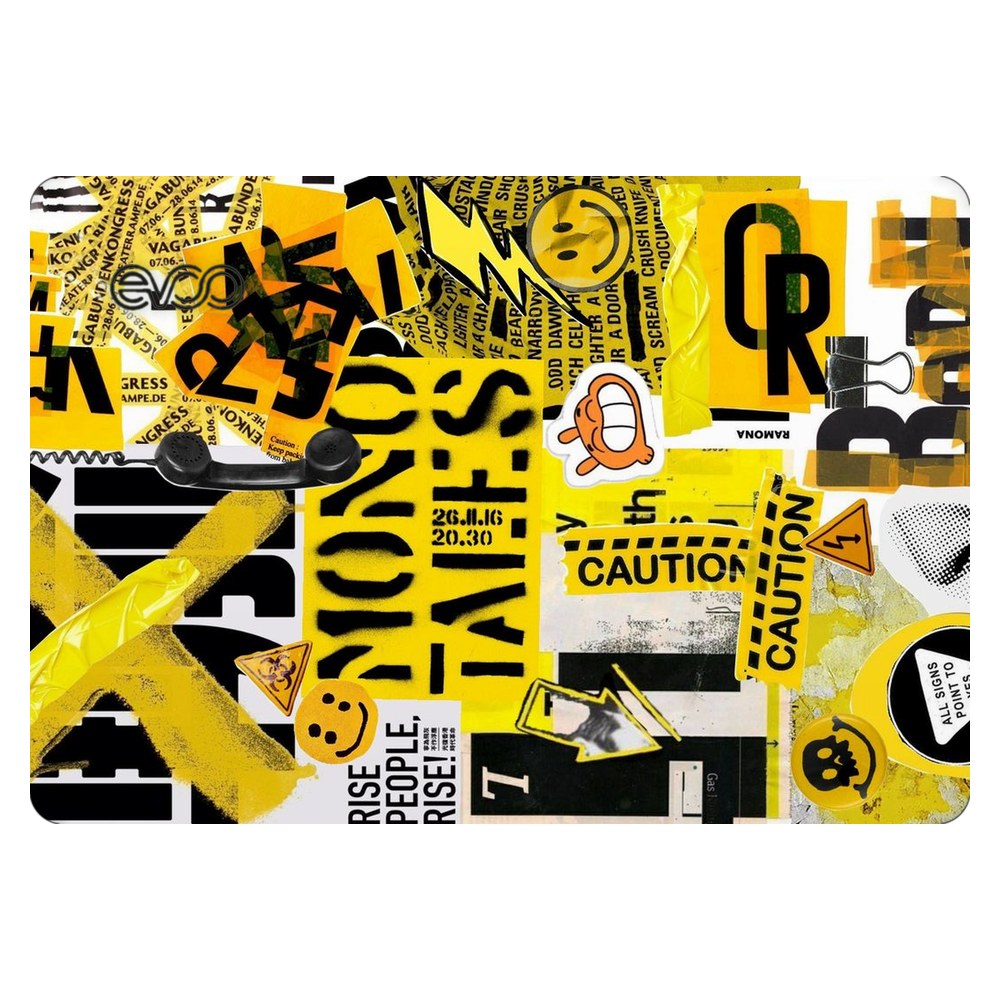 EVOO EG-LP5-BK laptop skin - Yellow Alert