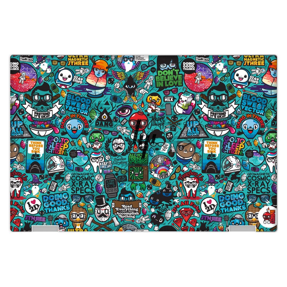 Hp Spectre X360 13 - AP0XXX laptop skin - Blue Sketch