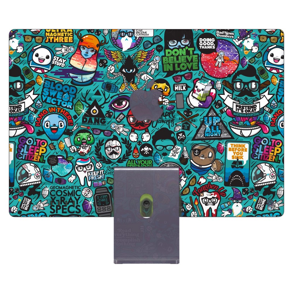 Apple iMac 24 (2021) laptop skin - Blue Sketch