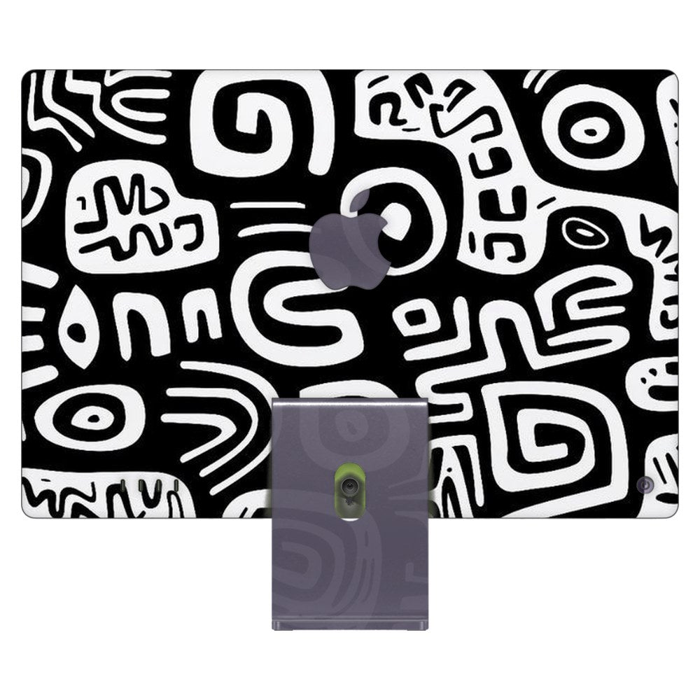 Apple iMac 24 (2021) laptop skin - Monochrome Primitive Art