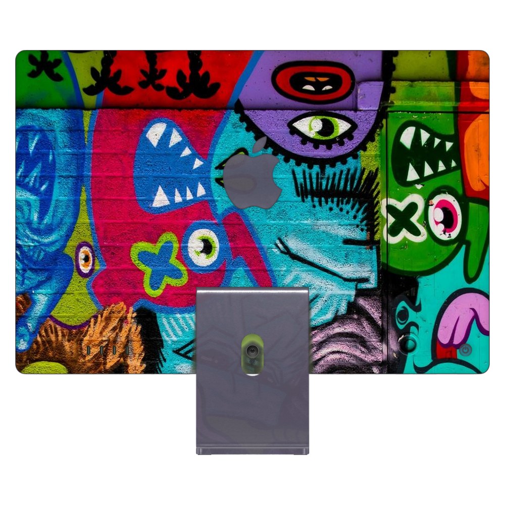 Apple iMac 24 (2021) laptop skin - Neon Doodles