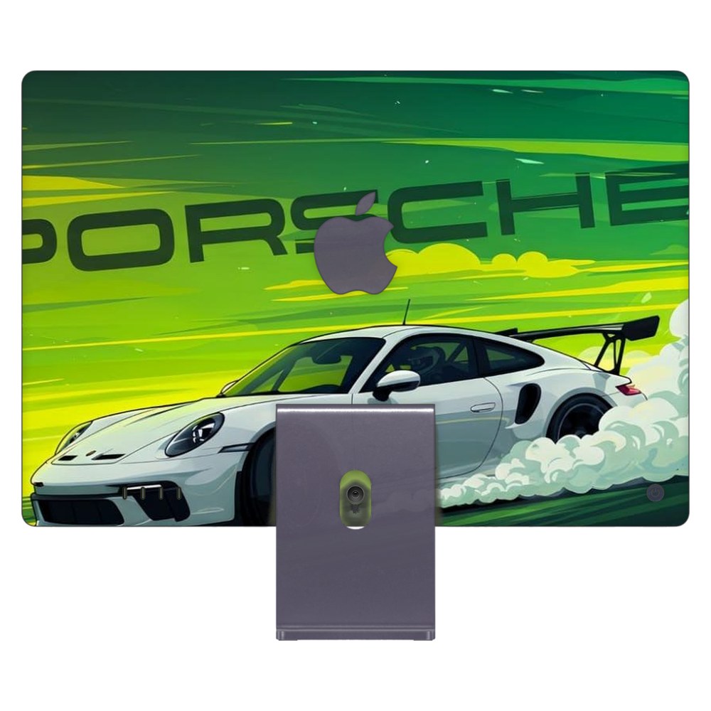 Apple iMac 24 (2021) laptop skin - Porsche Green Drift
