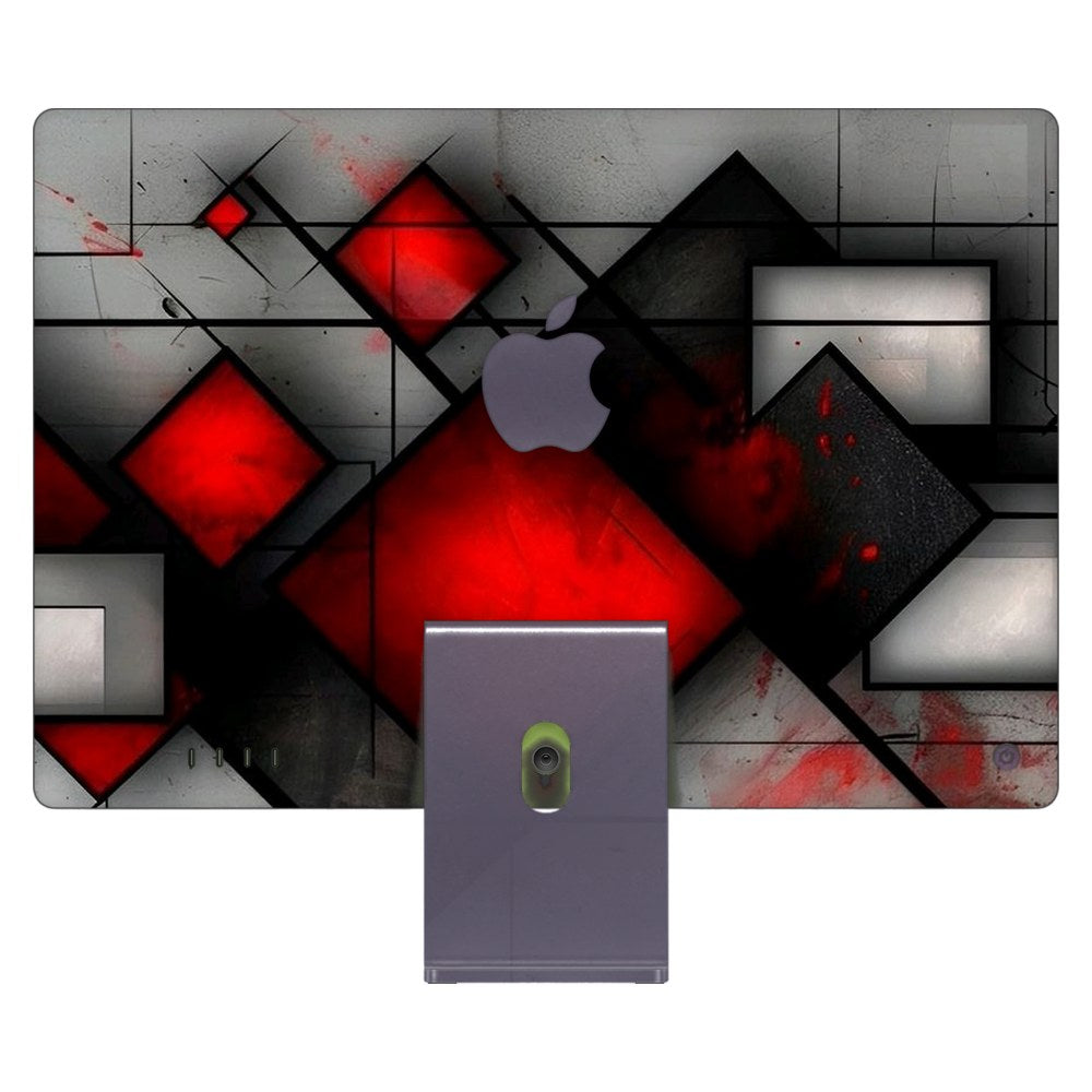 Apple iMac 24 (2021) laptop skin - Red Squares