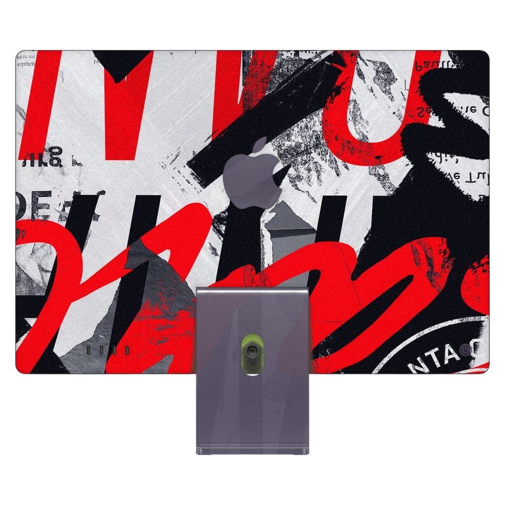 Apple iMac 24 (2021) laptop skin - Urban Red and Black