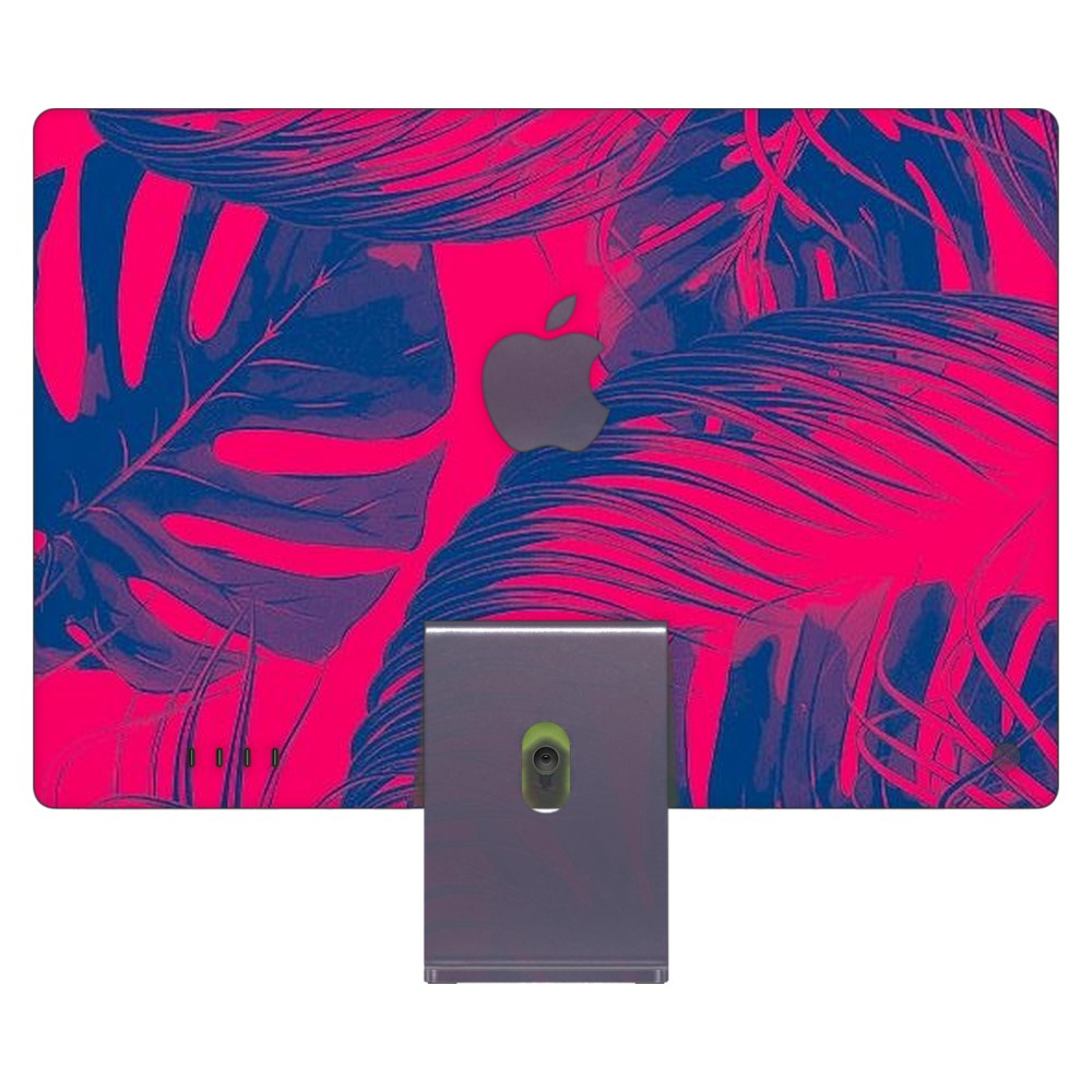 Apple iMac 24 (2021) laptop skin - Vibrant Neon Pink Foliage