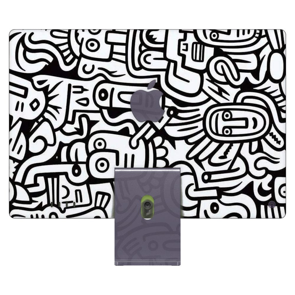 Apple iMac 24 (2021) laptop skin - Whimsical Black and White