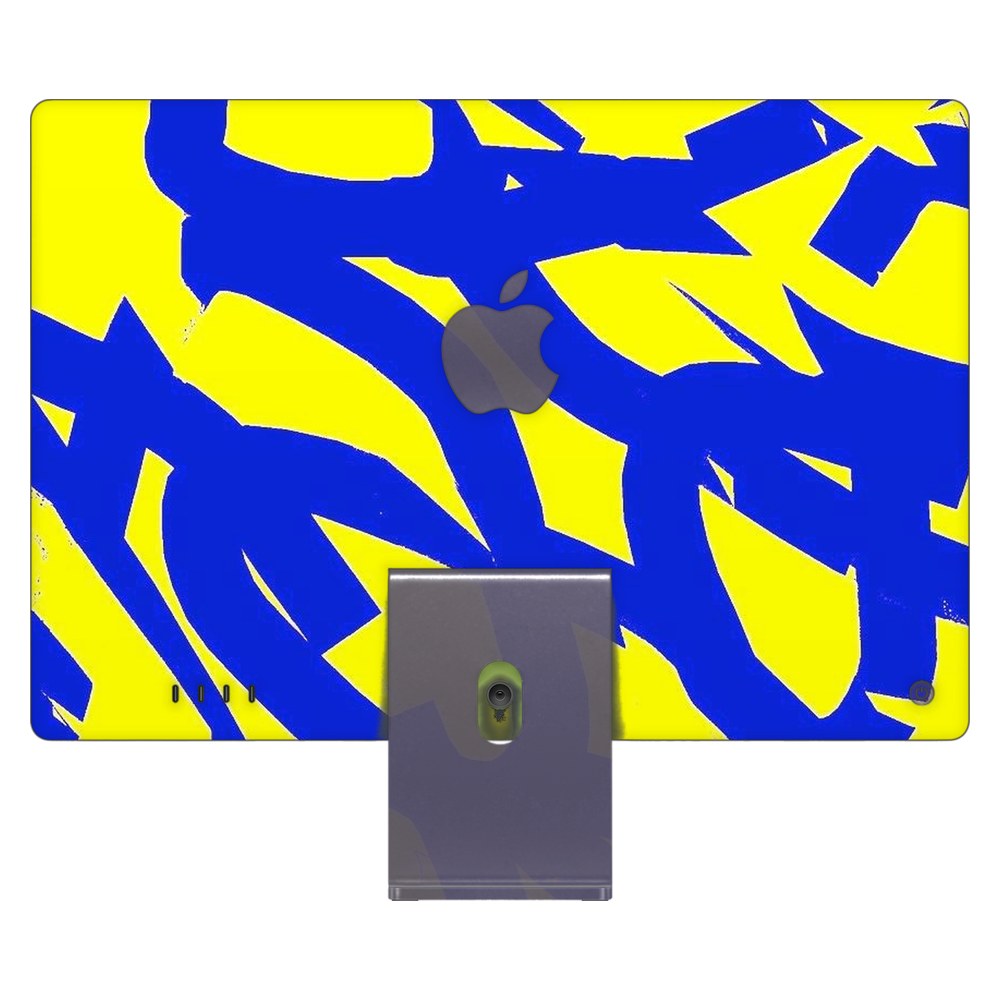 Apple iMac 24 (2021) laptop skin - Yellow Abstract Flow