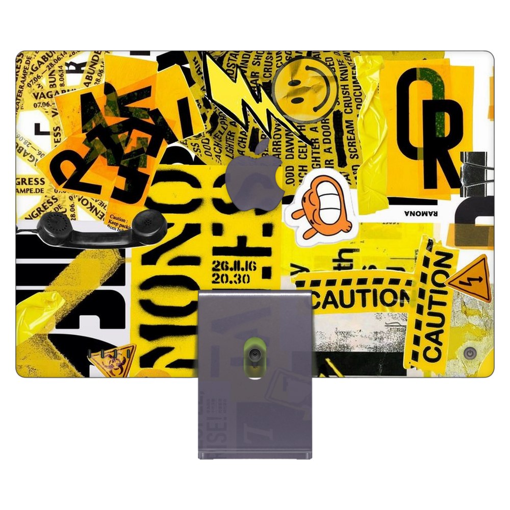 Apple iMac 24 (2021) laptop skin - Yellow Alert