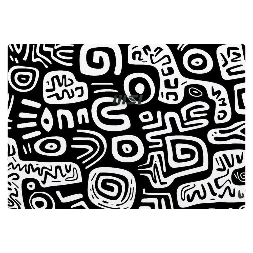 MSI Modern 14 B10MW laptop skin - Monochrome Primitive Art