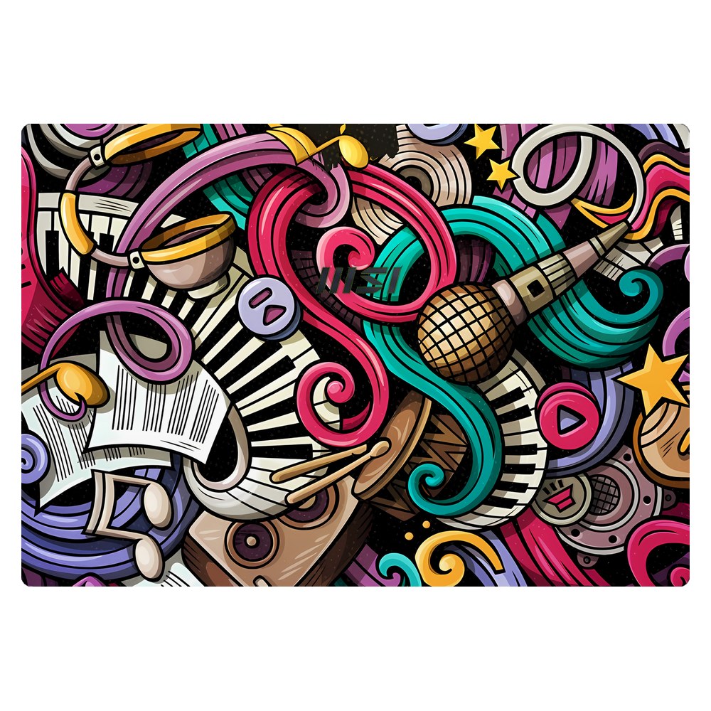 MSI Modern 15 A10M laptop skin - Music Doodle