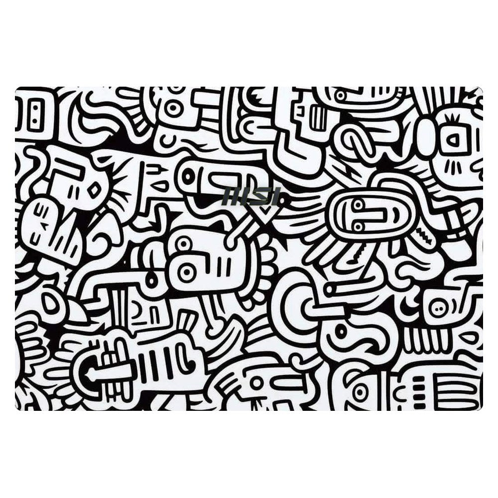 MSI Modern 14 B11MO-004VN laptop skin - Whimsical Black and White