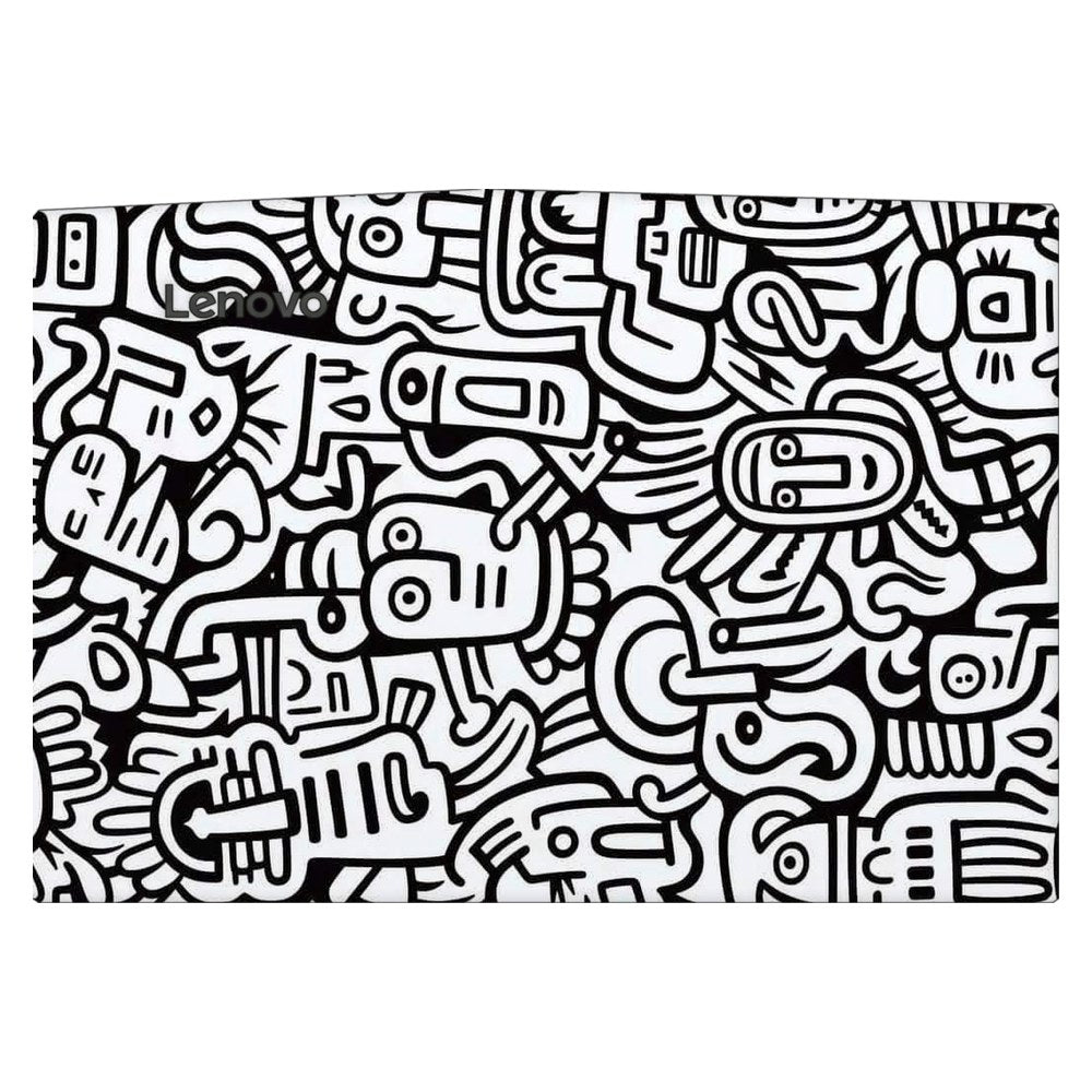 Lenovo R720 laptop skin - Whimsical Black and White