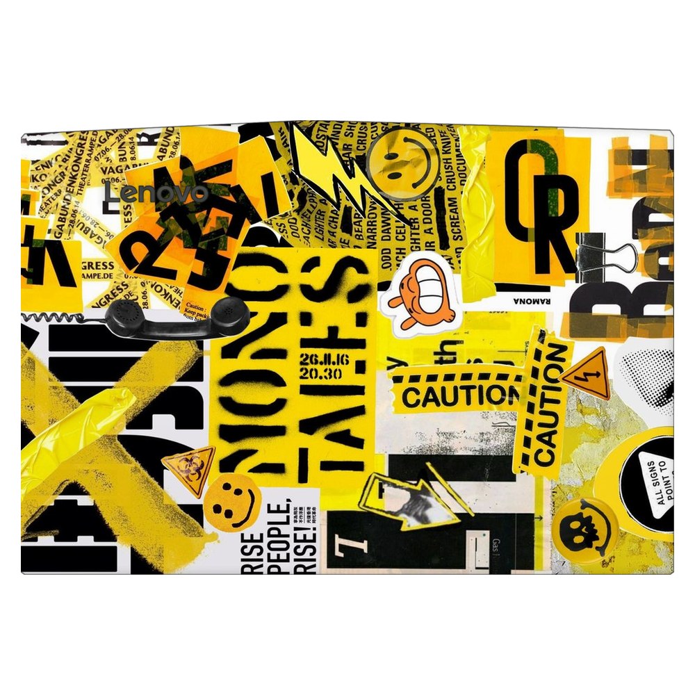 Lenovo R720 laptop skin - Yellow Alert