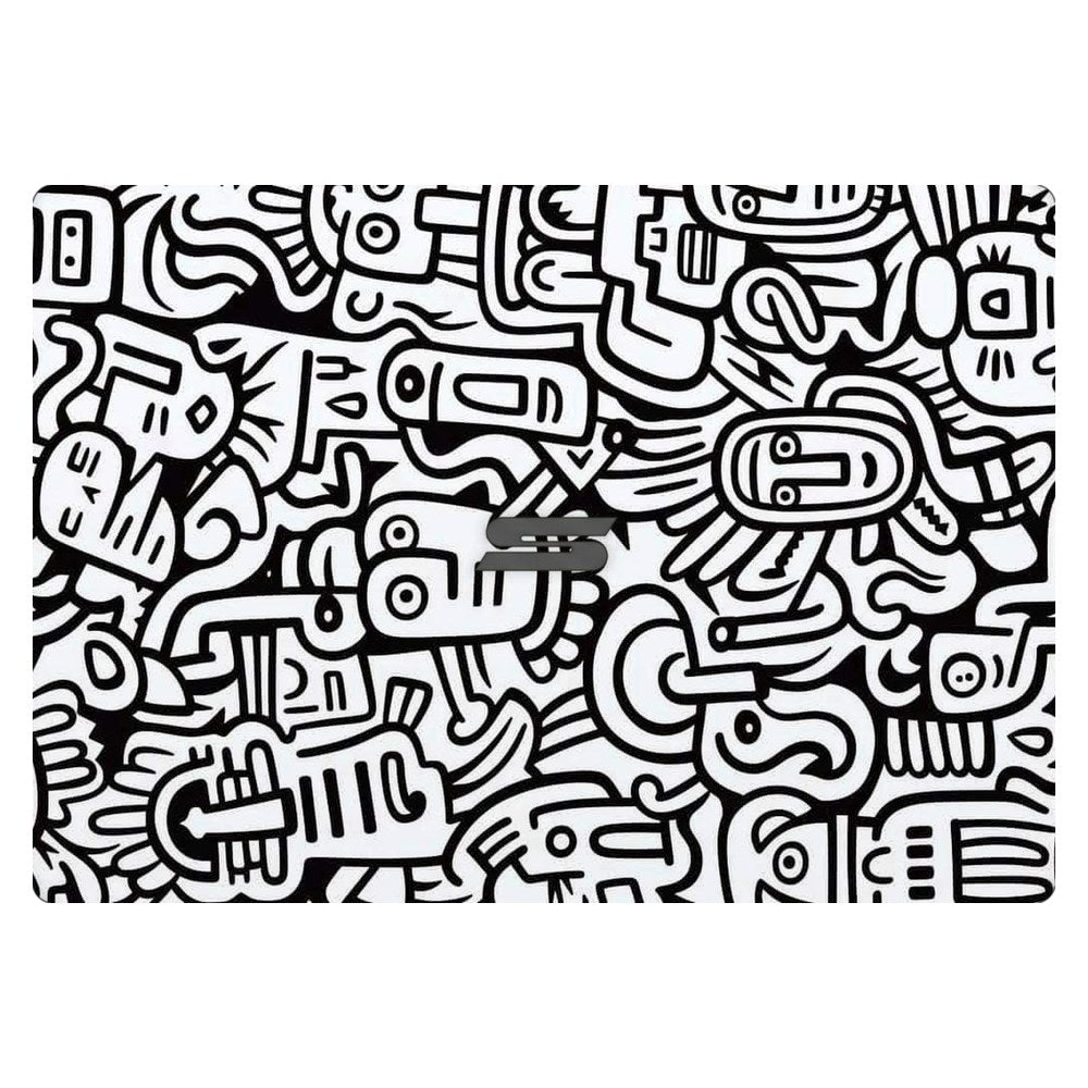 Schenker VIA 14 laptop skin - Whimsical Black and White