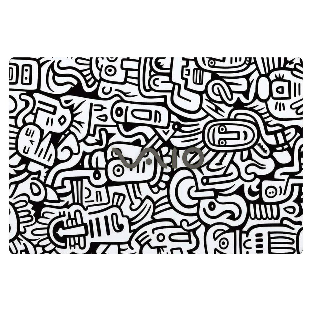 Sony VAIO SVF152 laptop skin - Whimsical Black and White