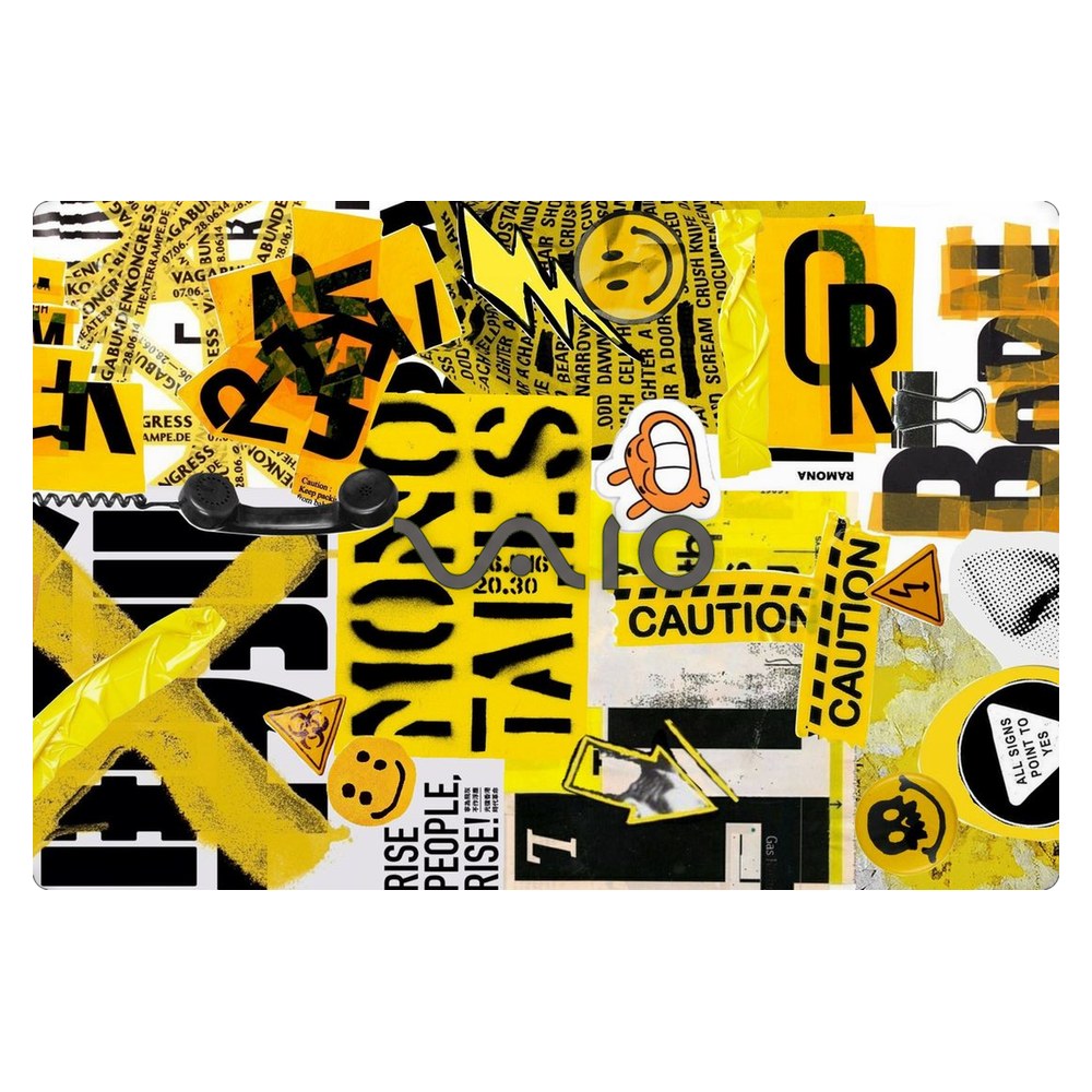 Sony VAIO SVF152 laptop skin - Yellow Alert