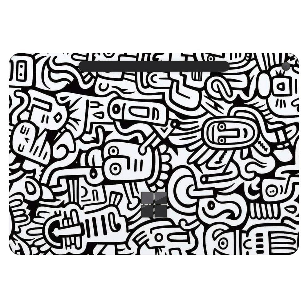 Microsoft Surface Pro 12-inch (Model 2110) laptop skin - Whimsical Black and White