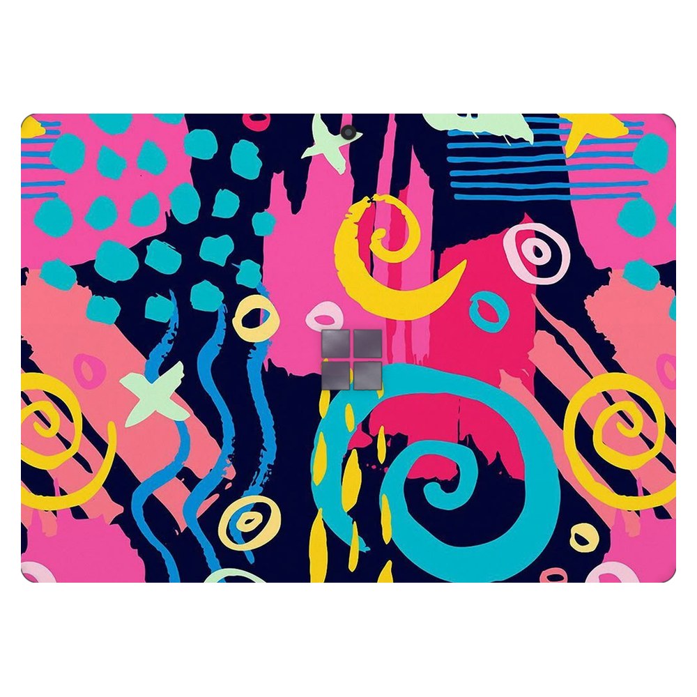 Microsoft Surface Pro 6 (Model 1796) laptop skin - Geometric Neon Graphic