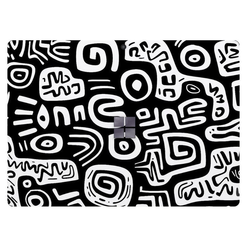 Microsoft Surface Pro 11th Edition (Model 2076) laptop skin - Monochrome Primitive Art