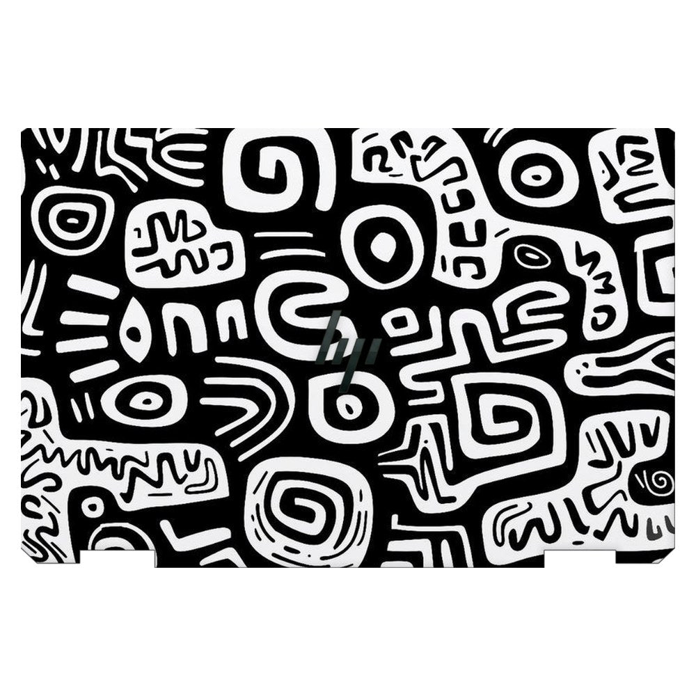 Hp Spectre x360 13T-AW200 laptop skin - Monochrome Primitive Art