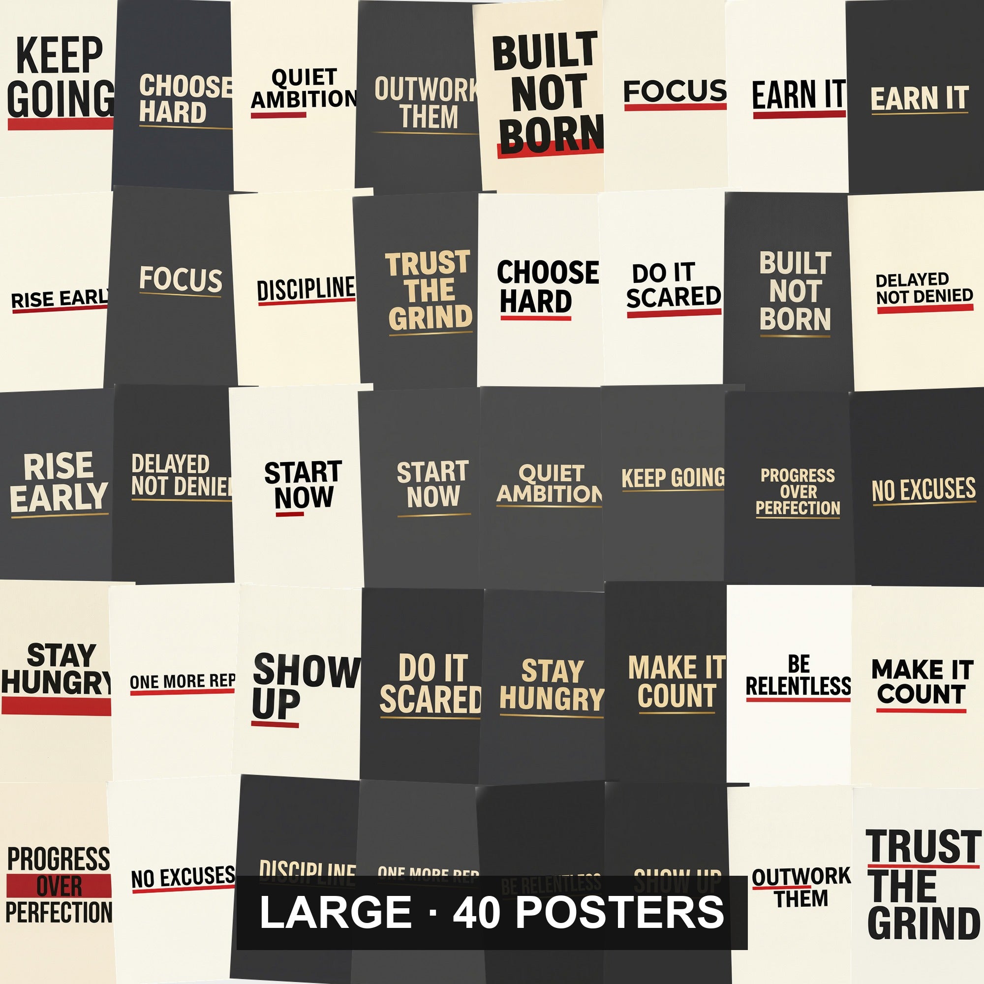Motivation Poster Bundle - 40 posters, every design shown