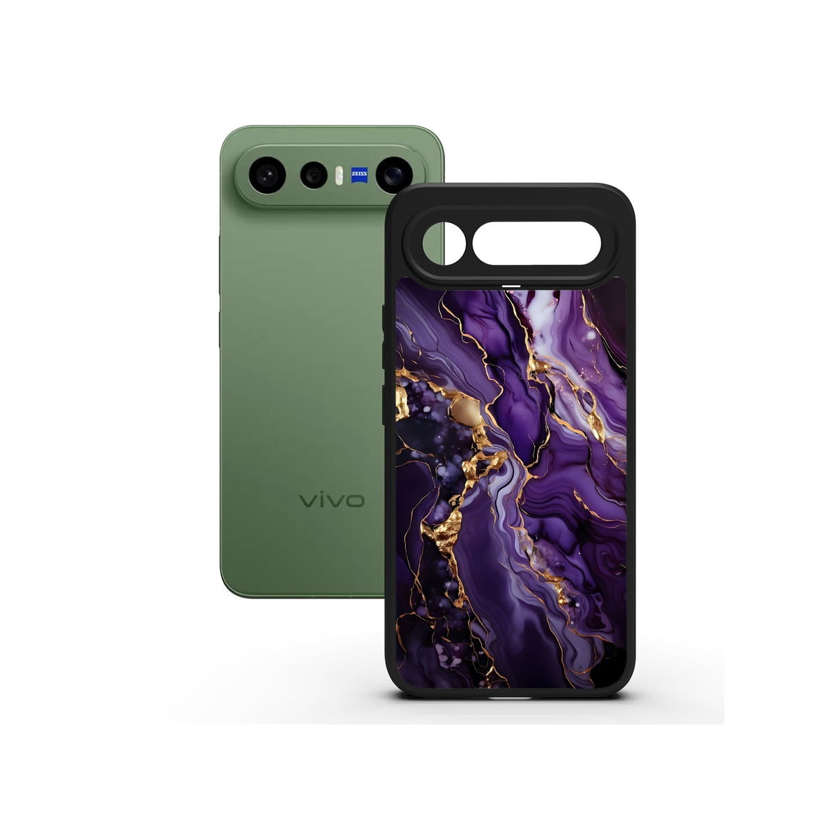 Purple Gold Vein printed Doyers case, alternate view