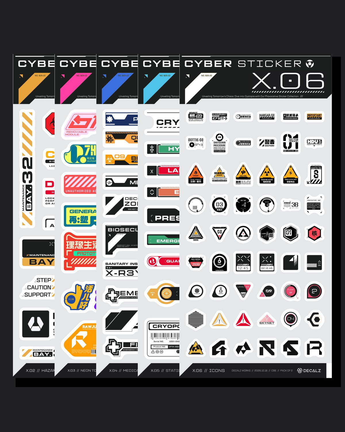 Cyber Sticker X-Series 5 card set by Decalz