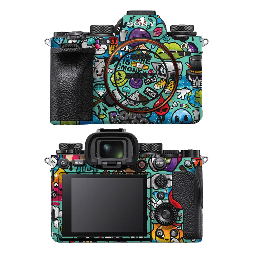 Sony A1 camera skin - Blue sketch