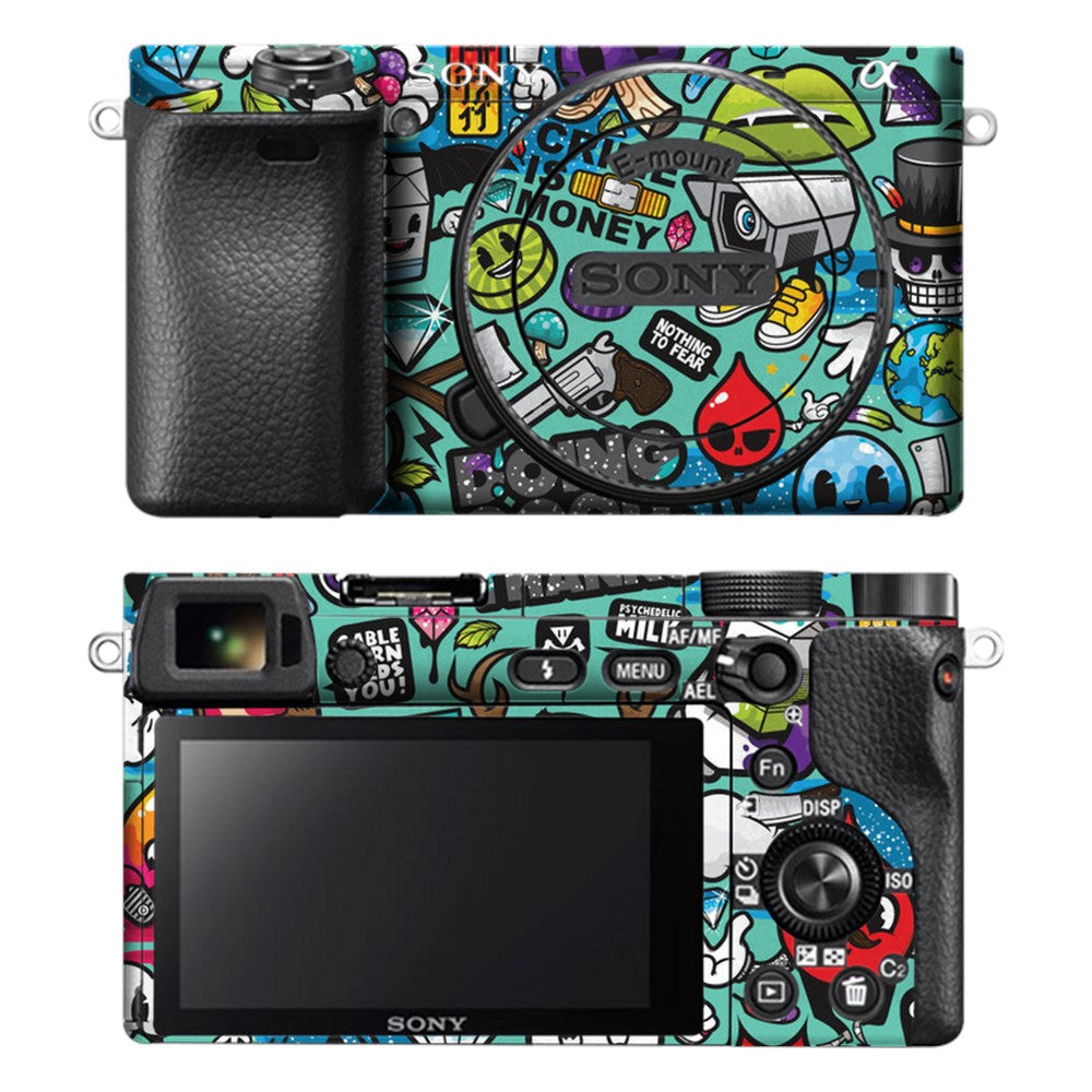 Sony A6400 camera skin - Blue sketch