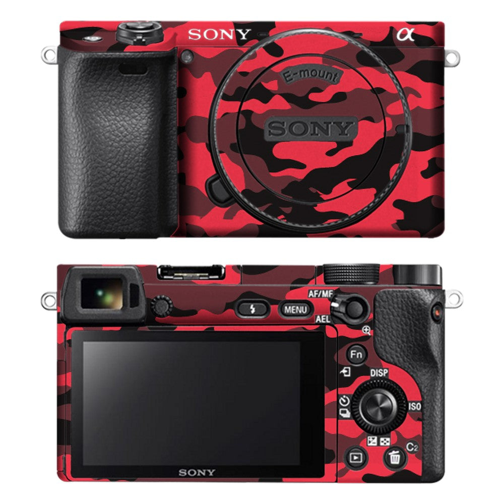 Sony A6400 camera skin - Dark Red Camo