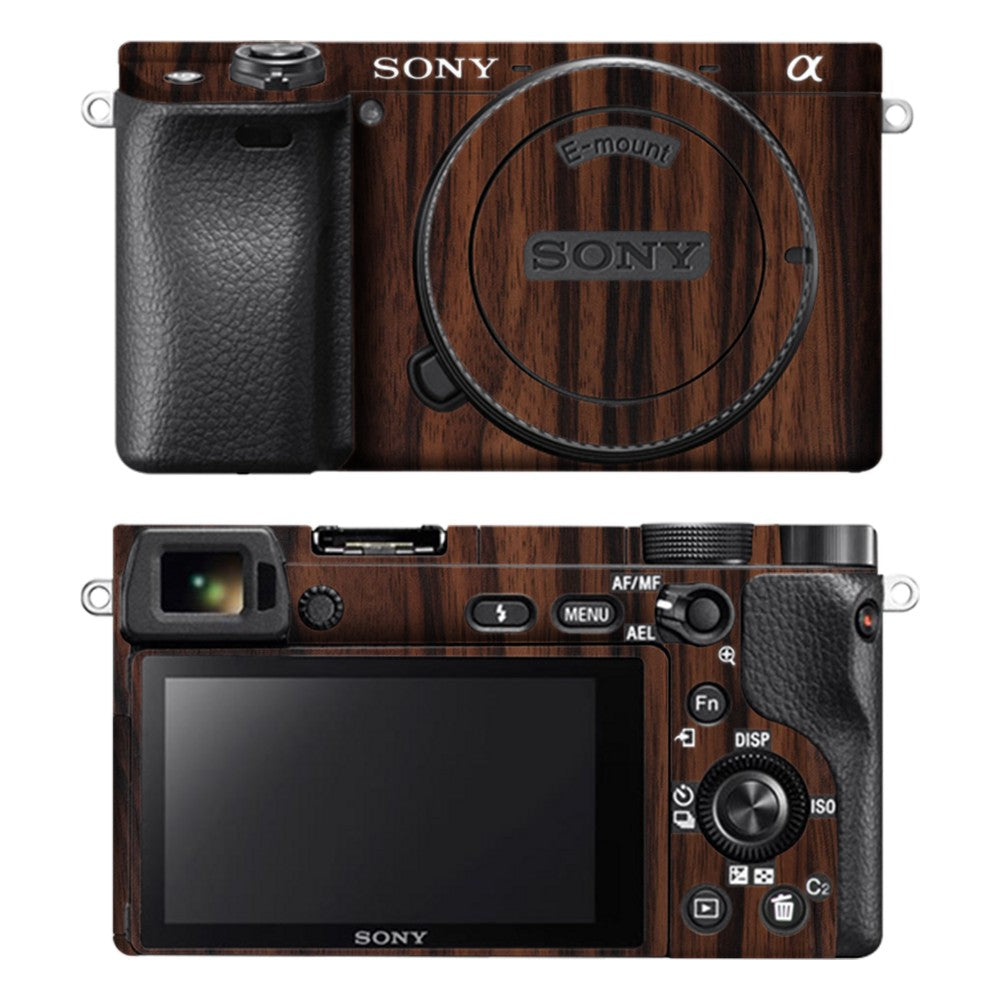 Sony A6400 camera skin - Ebony Wood