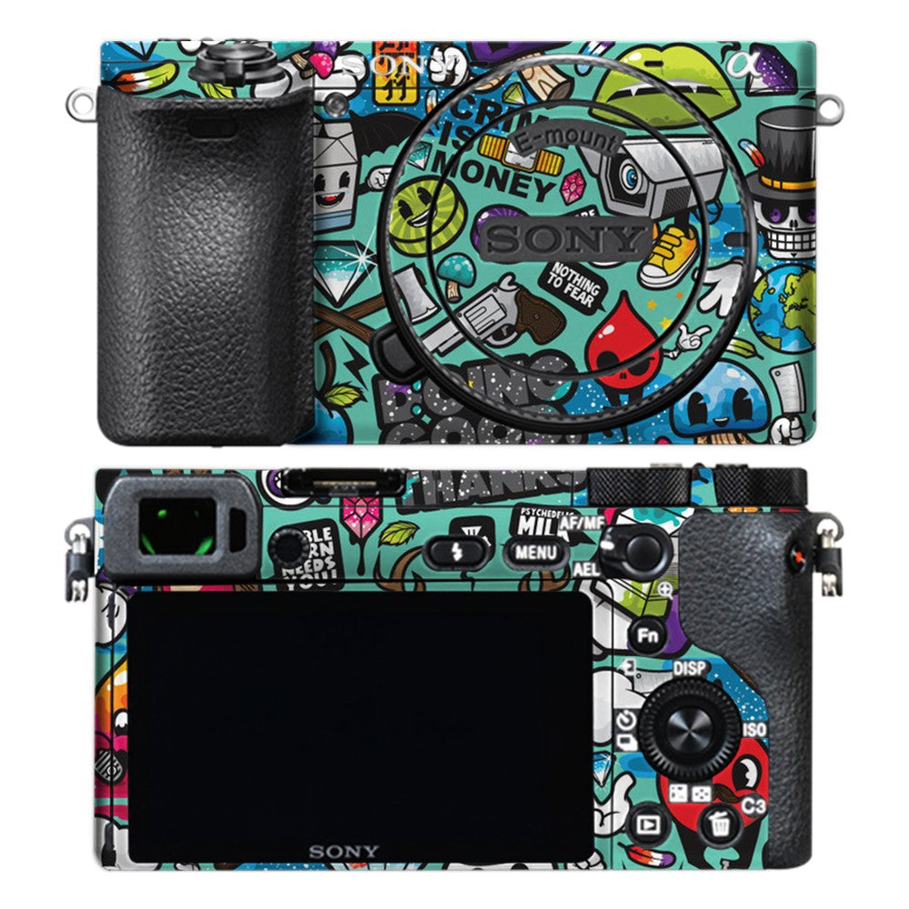 Sony A6500 camera skin - Blue sketch