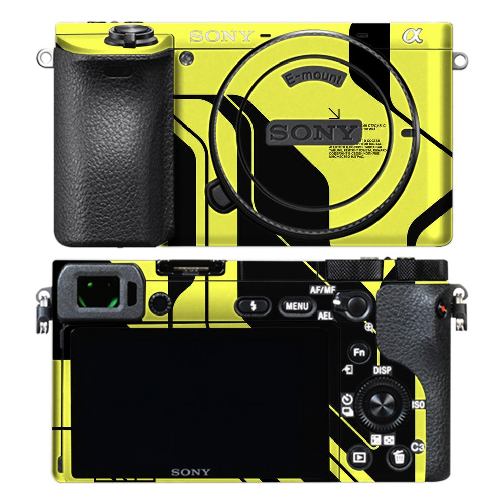 Sony A6500 camera skin - Cyber Yellow Black