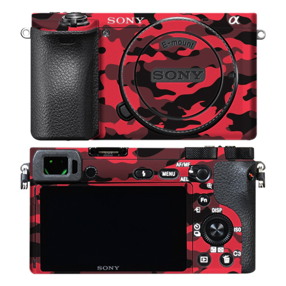 Sony A6500 camera skin - Dark Red Camo