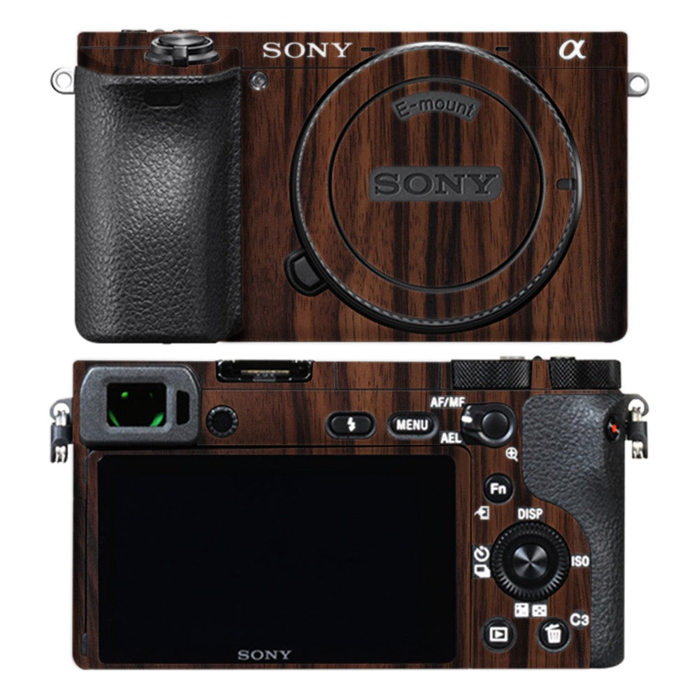 Sony A6500 camera skin - Ebony Wood
