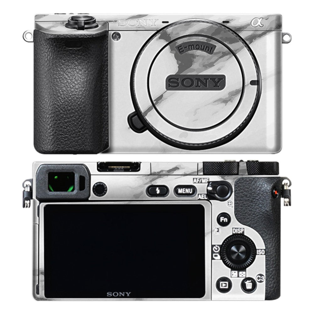 Sony A6500 camera skin - Marble White
