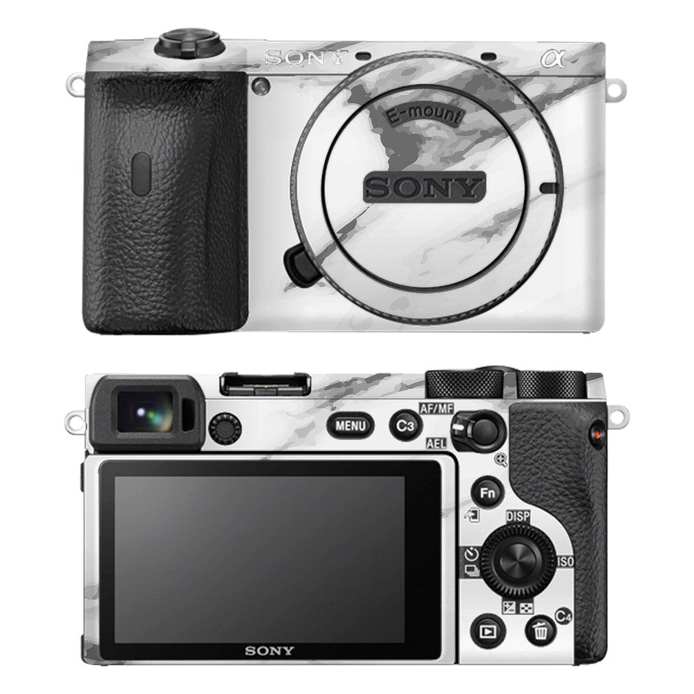 Sony A6600 camera skin - Marble White