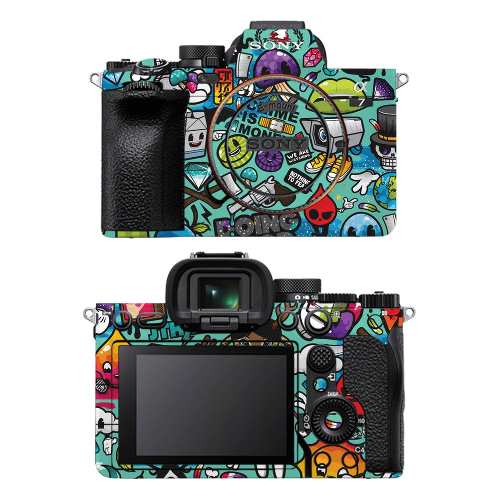 Sony A7 IV camera skin - Blue sketch